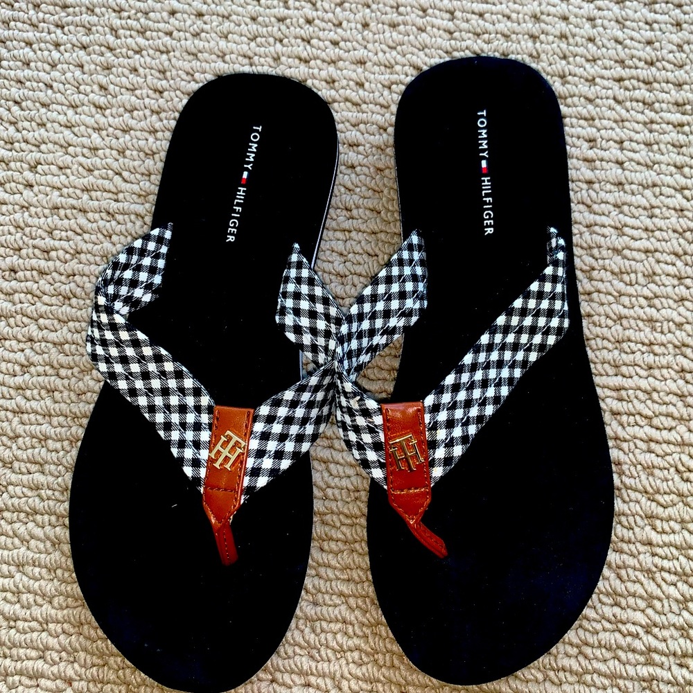 Tommy Hilfiger Checkered Flip Flops